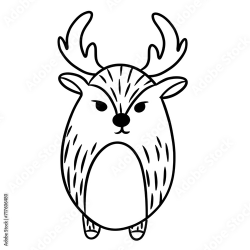 Cute raindeer line art