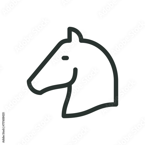 Horse head isolated icon, cavalry vector symbol with editable stroke
