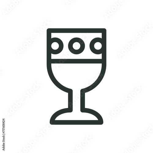 Royal goblet isolated icon, chalice vector symbol with editable stroke