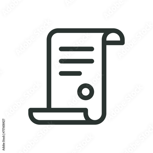 Medieval manuscript isolated icon, royal decree vector symbol with editable stroke