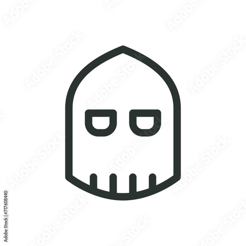Medieval executor isolated icon, executioner hood vector symbol with editable stroke