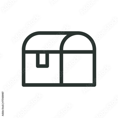 Medieval chest isolated icon, treasury vector symbol with editable stroke