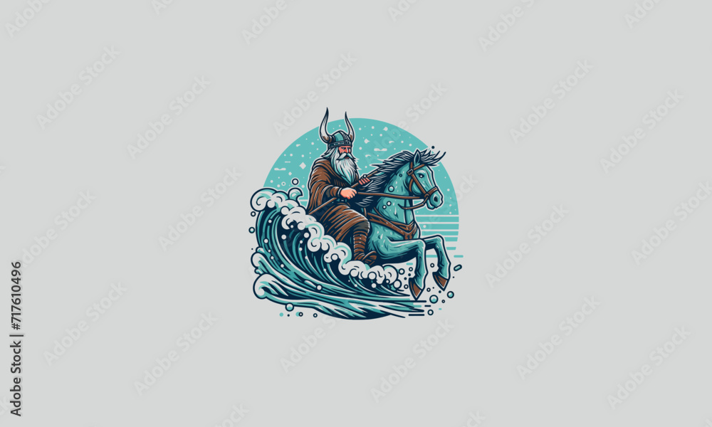 viking riding horse on sea vector artwork design viking riding horse on sea vector artwork design