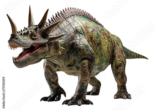 ancient animal horned dinosaur illustration on transparent background  generative ai