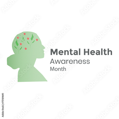 Mental health month poster vector illustration