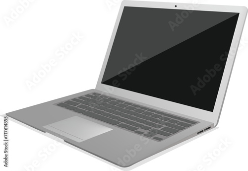 Grey Laptop like a note book vector