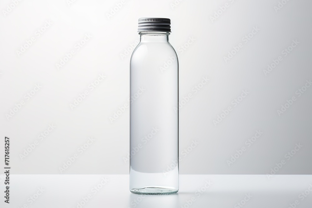 a clear plastic drink bottle with a black lid in the photo on a black background can be used for mockups and more. generative AI a clear plastic drink bottle with a black lid in the photo on a black background can be used for mockups and more. generative AI