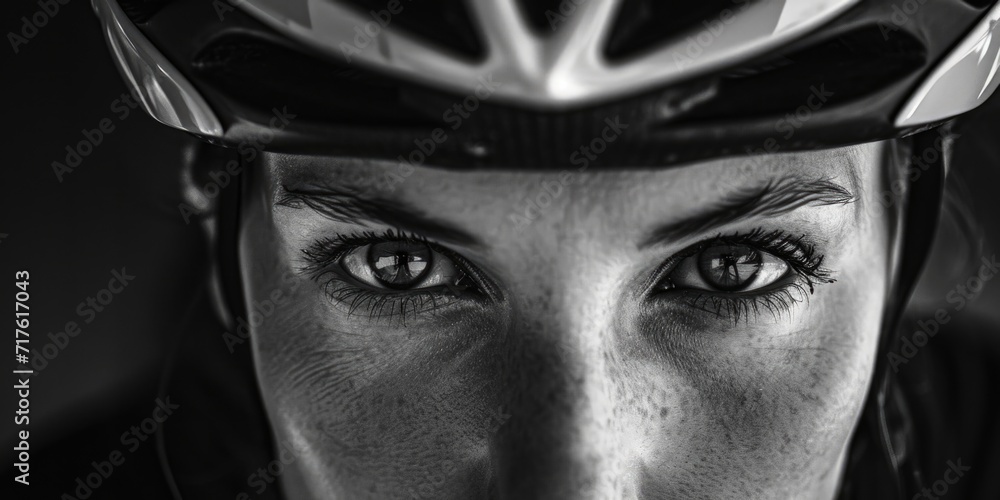 A close up view of a person wearing a helmet. Ideal for illustrating safety precautions and protection in various industries A close up view of a person wearing a helmet. Ideal for illustrating safety precautions and protection in various industries