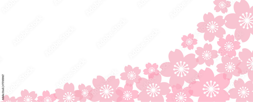 ピンクのパステル調の桜模様の背景素材のベクターイラスト ピンクのパステル調の桜模様の背景素材のベクターイラスト