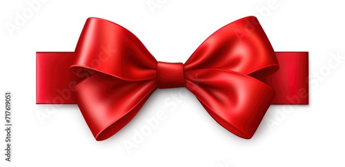 A shiny red bow tie isolated on a white background. generative AI