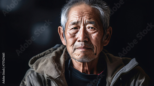 シニアの悩み、深刻な表情の日本人男性 © tota