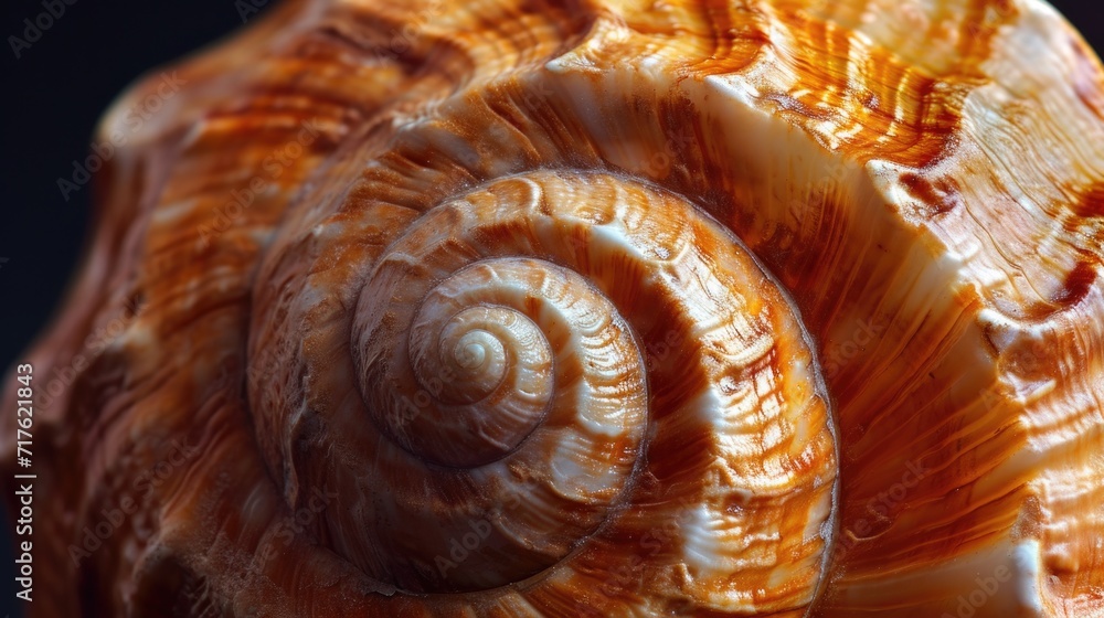A close-up view of a shell placed on a table. Can be used as a decorative element or to represent the beach and coastal themes A close-up view of a shell placed on a table. Can be used as a decorative element or to represent the beach and coastal themes