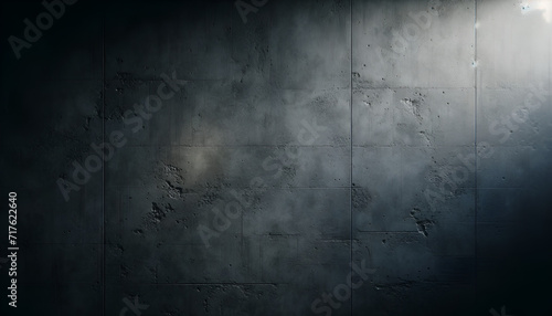Black wall texture rough background dark . concrete floor. Generative AI. © Baria