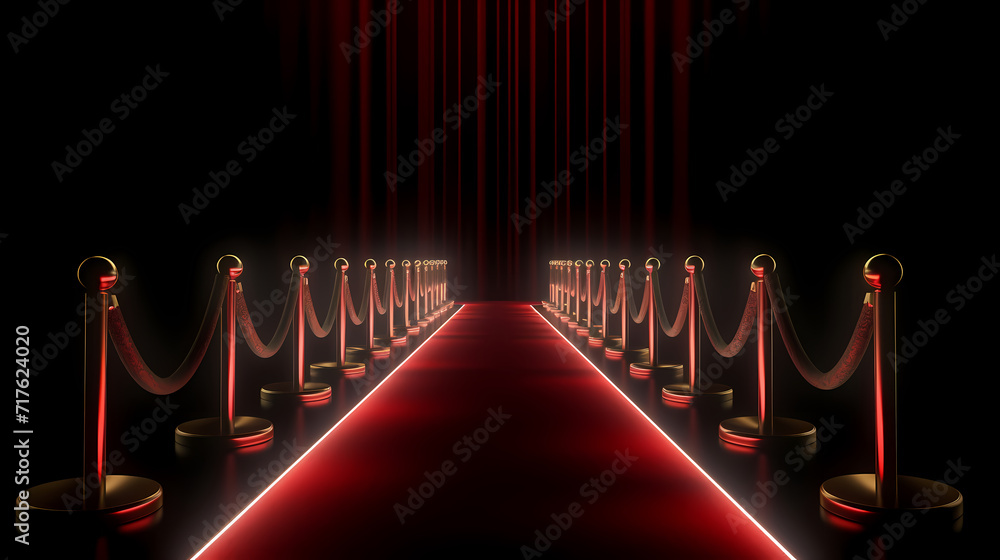 Red carpet staircase background, VIP entrance, night awards ceremony Red carpet staircase background, VIP entrance, night awards ceremony