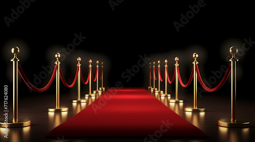 Red carpet staircase background, VIP entrance, night awards ceremony © jiejie