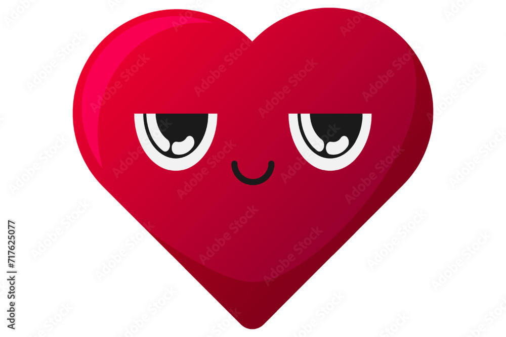 Cute Heart Expression Sticker Design Cute Heart Expression Sticker Design