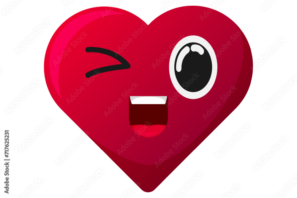 Cute Heart Expression Sticker Design