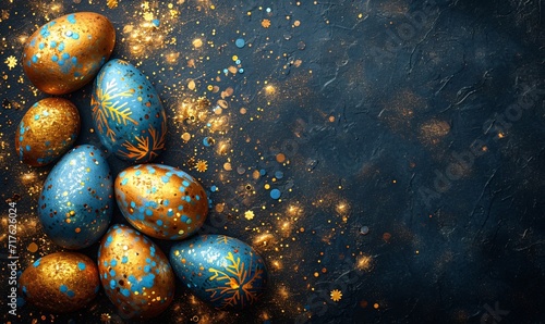 Easter Eggstravaganza: A Golden Egg-stravaganza Generative AI photo