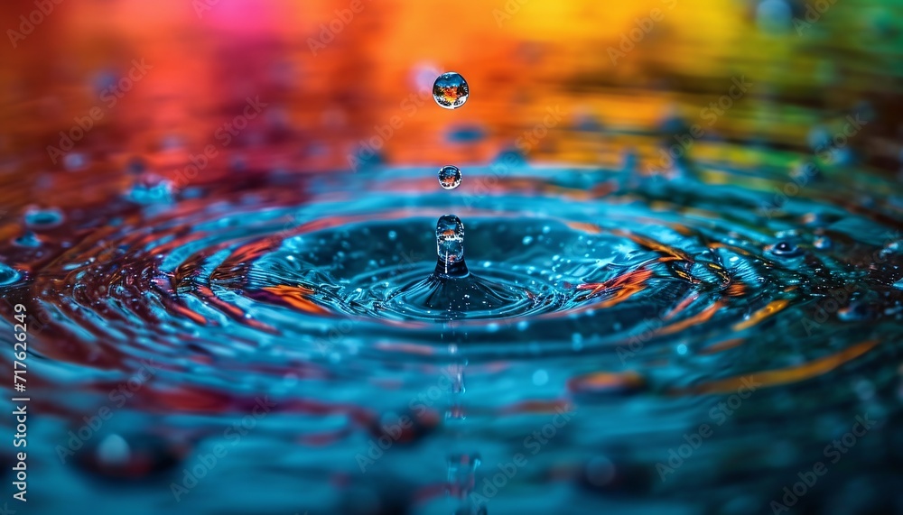 Raindrops on Roses: A Colorful and Vibrant Splash of Water Generative AI