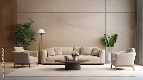 A modern living room with furniture decoration.