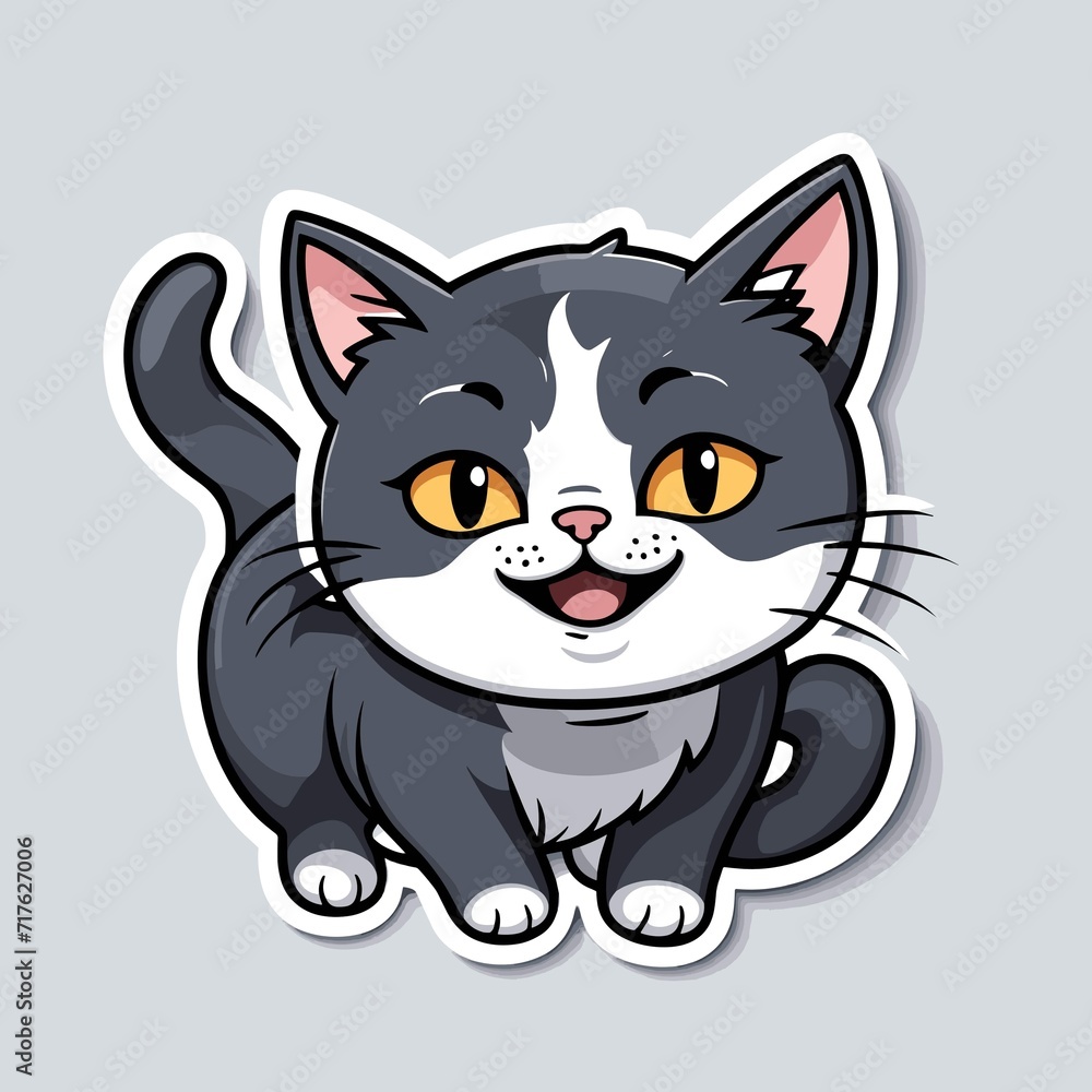 An illustration image featuring delighted cats. An illustration image featuring delighted cats.