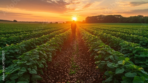 Sunrise in the Fields: A Solar-Powered Stroll Through the Corn Generative AI