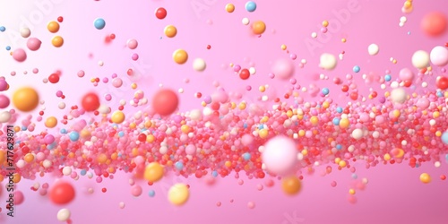 a pretty pink background with colorful sprinkles on it