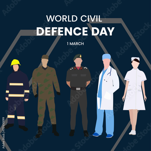 World Civil Defence Day Post for social media Vector Illustration.