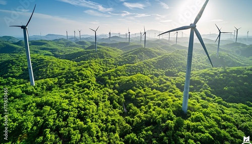 Windy Mountainside: A Green Energy Oasis Generative AI