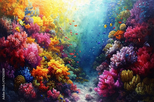 Underwater Paradise: A Vibrant Tribute to the Beauty of the Ocean Generative AI
