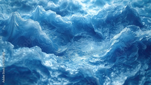 Blue fluid abstract background with high detail for unique texture. © pengedarseni