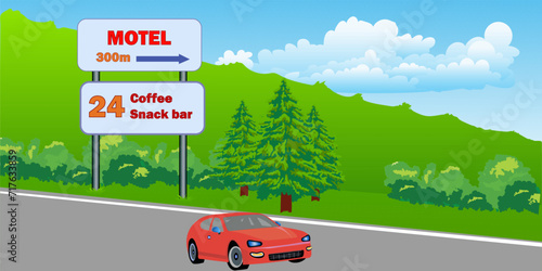 car on mountain road B