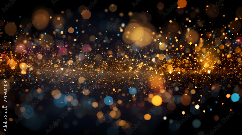 Fototapeta premium Featuring stunning soft bokeh lights and shiny elements. Abstract festive and new year background