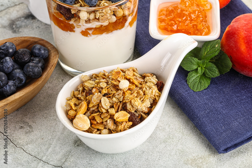 Granola museli cereal for breakfast Granola museli cereal for breakfast