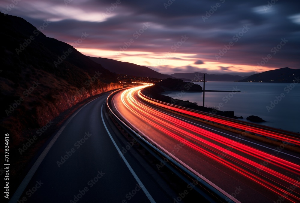cars are in the road at night cars are in the road at night