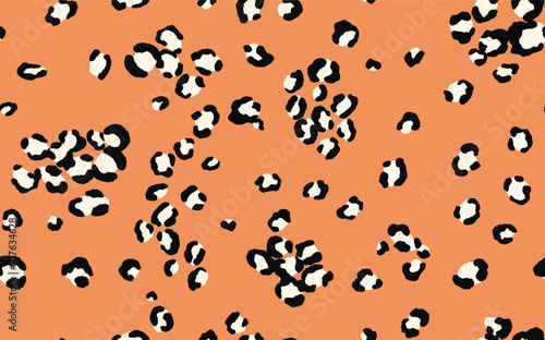 Abstract modern leopard seamless pattern. Animals trendy background. Color decorative vector stock illustration for print, card, postcard, fabric, textile. Modern ornament of stylized skin