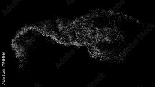 White grainy texture. Abstract dust overlay. Grain noise. White explosion on black background. Splash realistic effect. Vector illustration. 