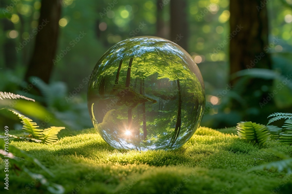 Glowing Crystal Ball in the Forest: A Perfect Blend of Nature and Technology Generative AI Glowing Crystal Ball in the Forest: A Perfect Blend of Nature and Technology Generative AI