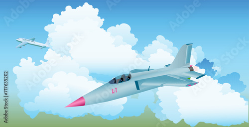 fighter jet landscape