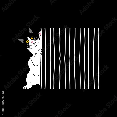 Sneaky cat Illustration Vector Design