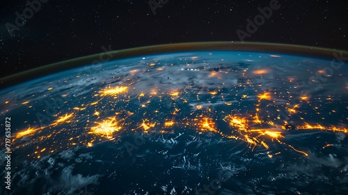 Glowing Earth: A Stellar View of the Planet's Lights Generative AI