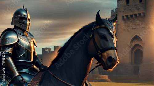 馬に乗る中世の騎士 photo