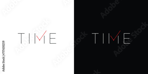 Unique and modern Time logo design photo