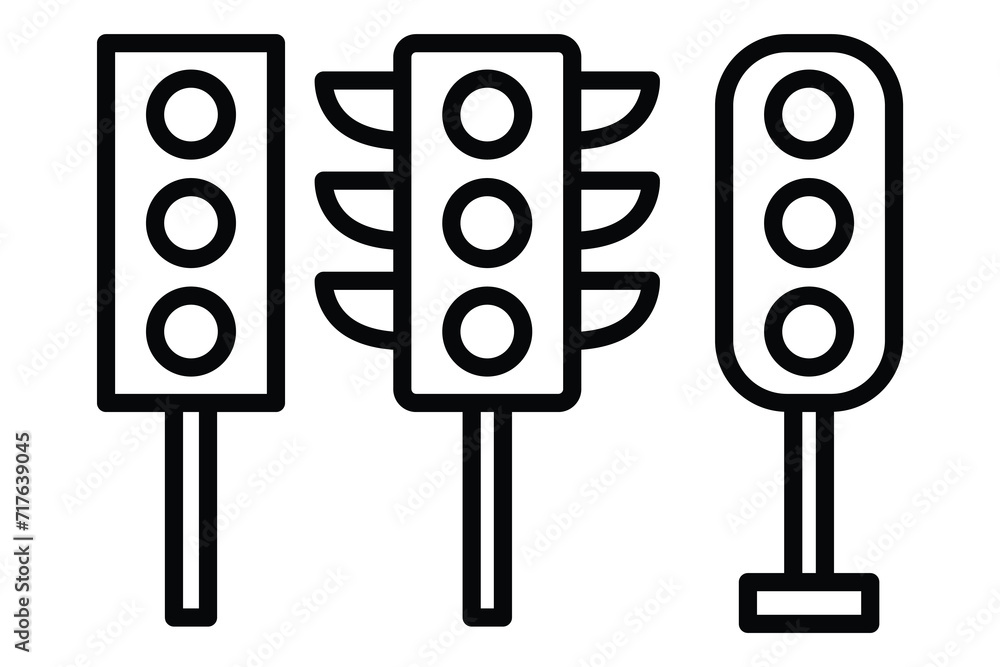 Traffic light icon. icon related to traffic control and intersections. line icon style. element illustration Traffic light icon. icon related to traffic control and intersections. line icon style. element illustration