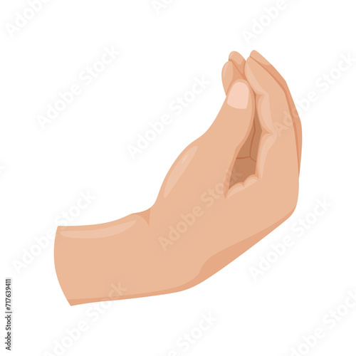 Italian gesture. Bellissimo italian tasty food hand gesture cartoon illustration.