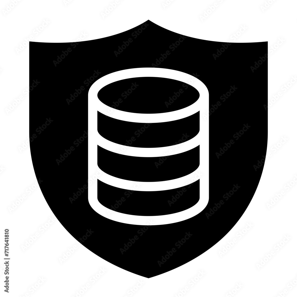 Data protection icon. Database security system Data protection icon. Database security system