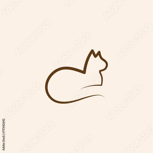 cat  outline  line  kitten  silhouette  vector  illustration  logo  abstract  pattern  white  set  black  contour  sketch  icon  isolated  minimalist  pet