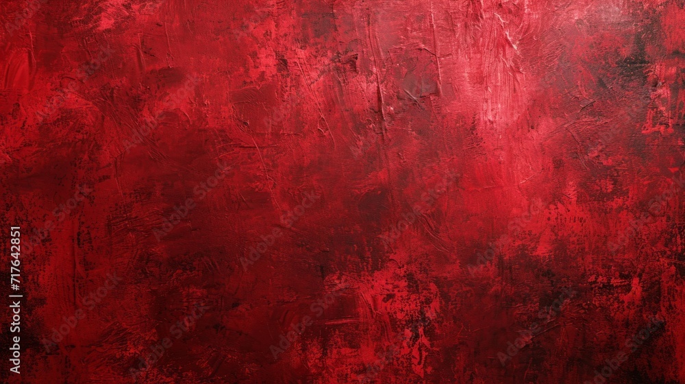 Red texture of oil paint strokes on canvas. Rough, brutal strokes. Artistic background