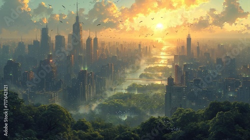 Sunrise over the City: A Glimpse of the Future Generative AI © Priya