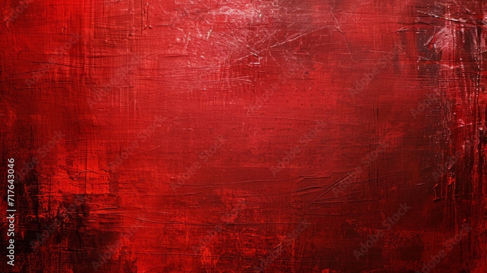 Fototapeta premium Red texture of oil paint strokes on canvas. Rough, brutal strokes. Artistic background